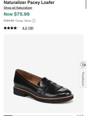 Naturalizer Black Patent Pacey Kiltie Penny Loafers